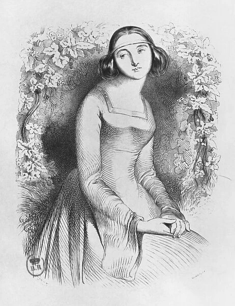 Heloise, illustration from Lettres d Heloise et d Abelard, 1839