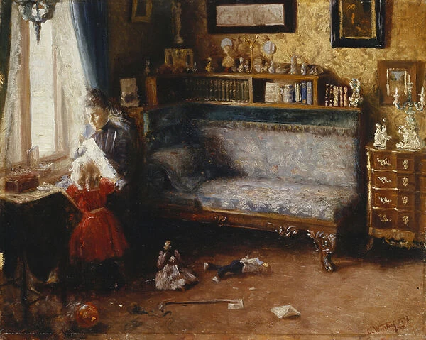 Helping Mother, 1892 (oil on canvas)