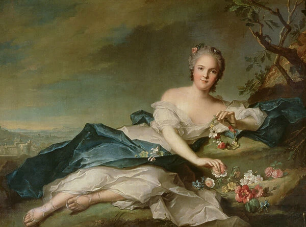 Henrietta Maria of France (1606-69) as Flora, 1742 (oil on canvas)