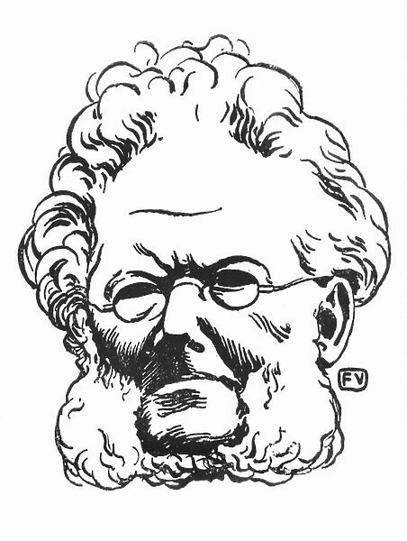 Henrik Ibsen (1828-1906) (litho) (b  /  w photo)