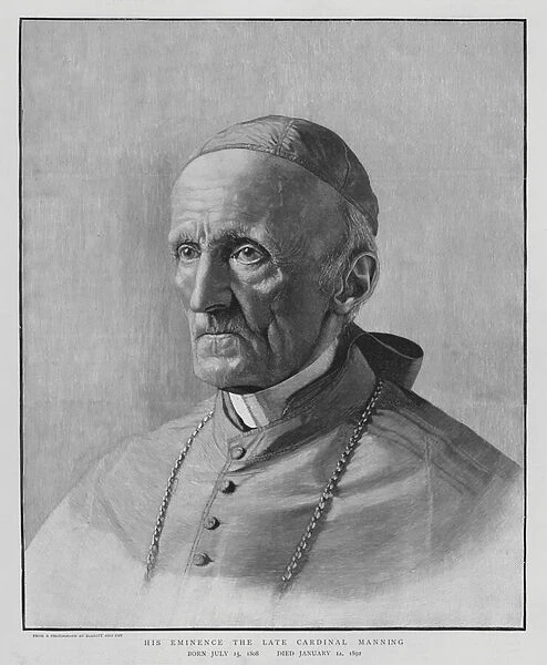 Henry Edward Manning, English Catholic cardinal and Archbishop of Westminster (litho)