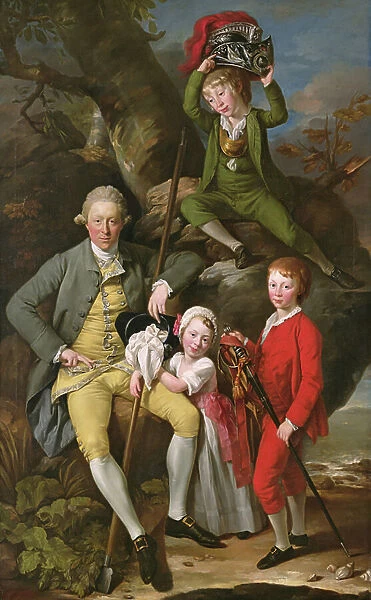 Henry Knight of Tythegston with his Three Children, c.1770 (oil on canvas)