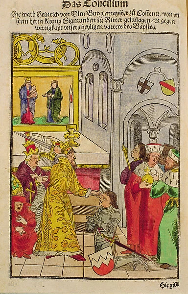 Henry of Ulm is awarded his knighthood by the Emperor at the Council of Constance