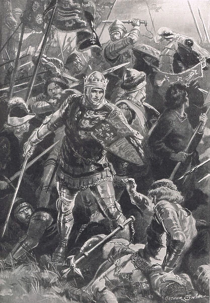 Henry V and the Duc D Alencon at the Battle of Agincourt, 25th October 1415