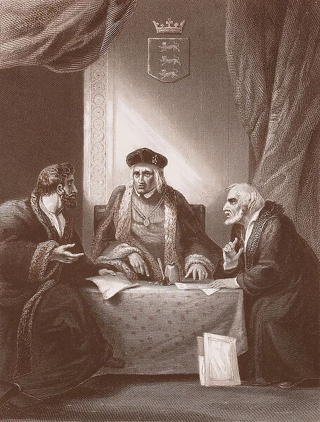 Henry VII with Empson and Dudley, engraved by A. H. Payne (litho)