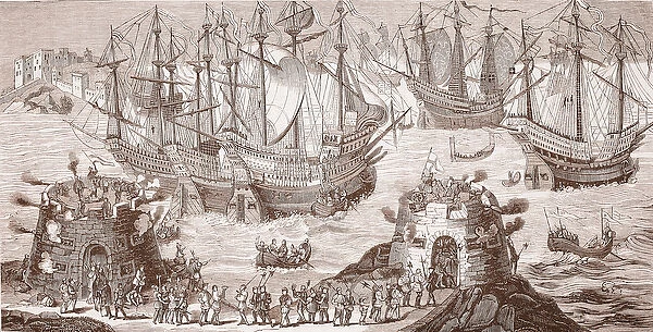Henry VIII embarking at Dover, from the large print published by The Royal Society of