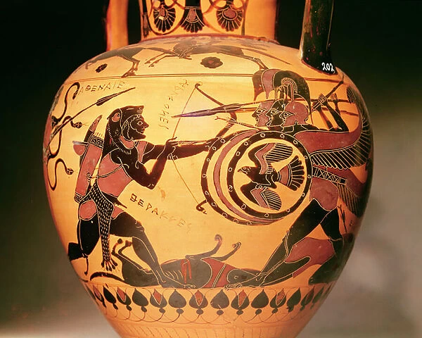 Heracles fighting Geryon (ceramic)
