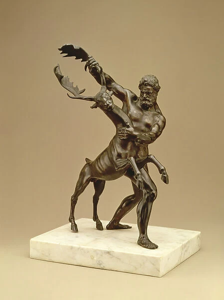 Hercules and the Arcadian Stag (bronze)