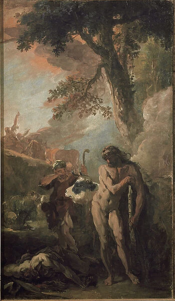 Hercules and Cacus. Preparatory sketch (oil on canvas, 1706)