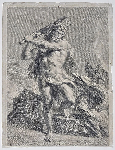 Hercules combatant l hydrre de Lerne (drawing)