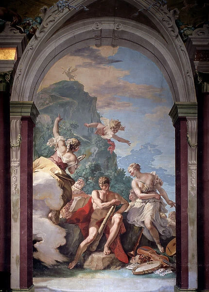 Hercules at the crossroad between vice and virtue - Fresco, 1706-1707