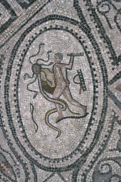 Hercules and the Lernaean Hydra, from the floor of The House of Hercules (mosaic)
