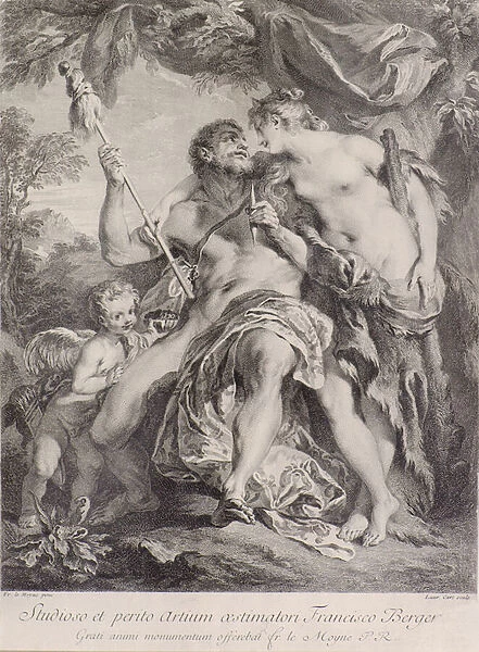 Hercules and Omphale, 18th century (engraving)