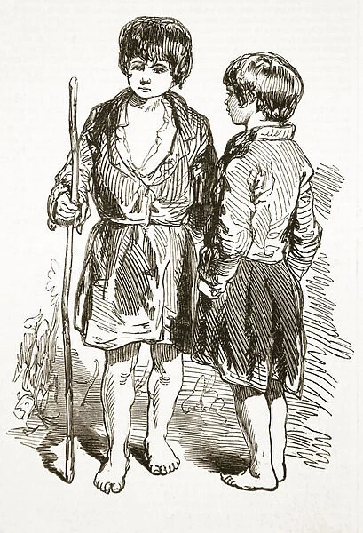 Herd boys of Iona, from The Illustrated London News, 1849 (engraving)