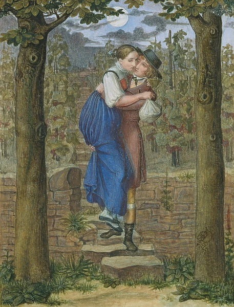 Hermann and Dorothea, 1828 (gouache on paper)