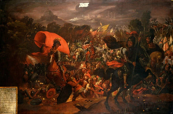 Hernan Cortes fleeing the Aztec capital