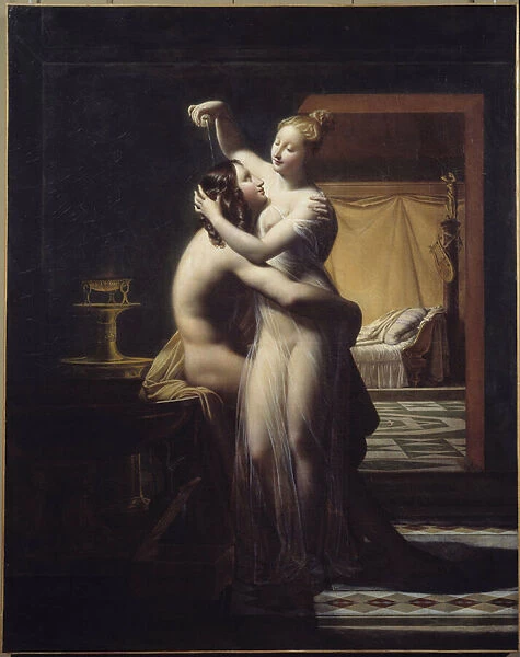 Hero and Leandre Lovers Hero and Leandre, legendary couple. Painting by Pierre Claude Delorme (1783-1859) 19th century Brest, Musee des Beaux Arts