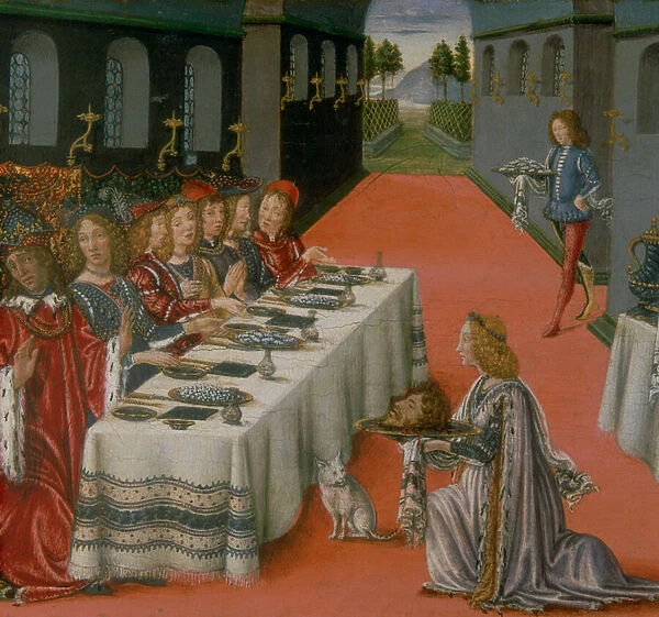 Herods Banquet. Episode from the predella of the Tabernacle of the Holy Sacrament