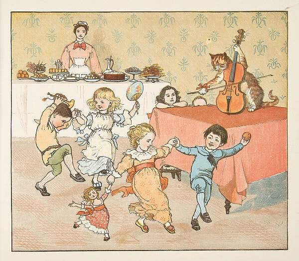 Hey, diddle, diddle, from The Hey Diddle Diddle Picture Book, pub. 1882 (colour engraving)