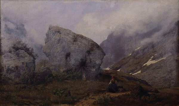 High in the mountain, 1875 (oil on canvas)