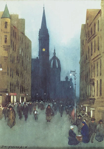 High Street, Edinburgh (oil on canvas)