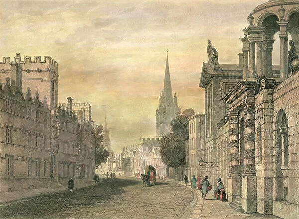 The High Street, Oxford, engraved by G. Hollis, 1835 (engraving)