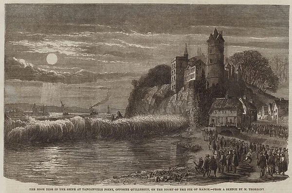 The High Tide in the Seine at Tancarville Point, opposite Quillebeuf, on the Night of the 9 March (engraving)