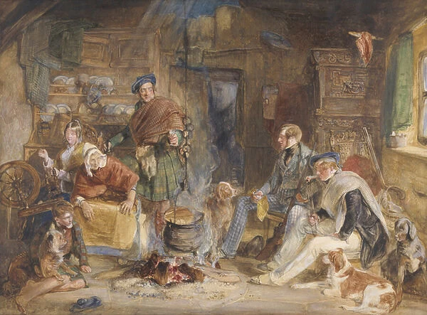 Highland Hospitality, 1832 (w  /  c & gouache over pencil on paper)