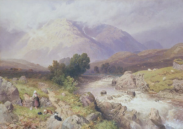 Highland Scene near Dalmally, Argyll (w  /  c on canvas)