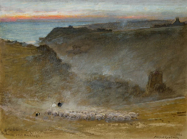 The Hills Over Hastings, 1906 (w  /  c on paper)