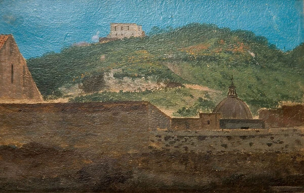 A Hilltop Near Naples, 1782 (oil on paper)