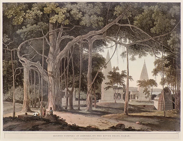 Hindoo Temples at Agouree on the River Soane, 1796 (engraving)
