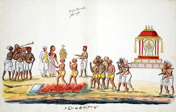 Hindu fire walking ceremony (w  /  c on paper)