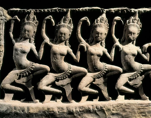 Hindu mythology: the apsaras, very young and beautiful creatures who danced at Indra