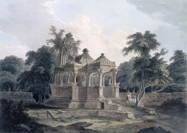 Hindu Temple in the Fort of the Rohtas, Bihar, India (w  /  c on paper)