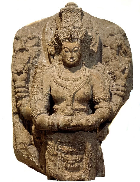 Hinduism: stele dedicated to the goddess Devi. 15th century From the island of Java