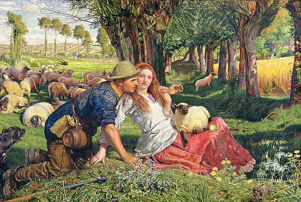 The Hireling Shepherd (oil on canvas)