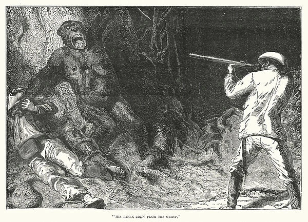 'His rifle torn from his grasp'(engraving)