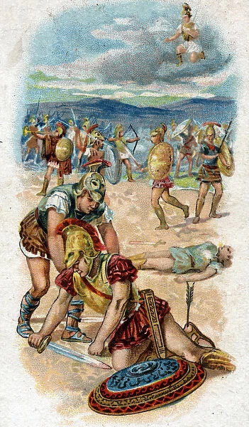 History of the life of Achilles, legendary heros of the Trojan War: death of Achilles