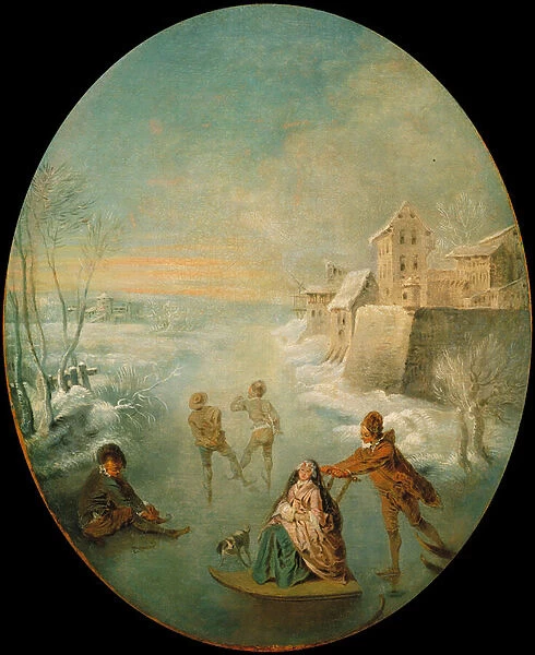 Hiver - Winter - Peinture de Jean Baptiste (Jean-Baptiste) Pater (1695-1736) - c. 1725 - Oil on canvas - 64, 8x53, 8 - Museu Nacional d Art de Catalunya, Barcelona