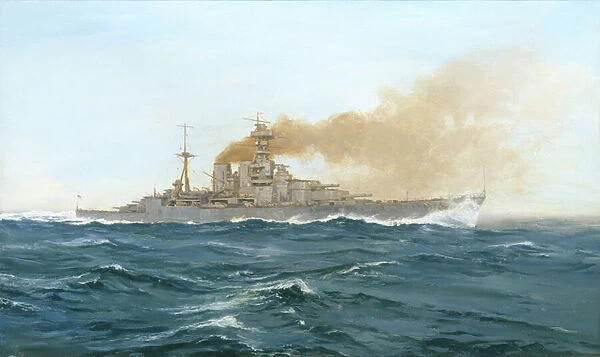 HMS Hood, 1919 (oil on canvas)