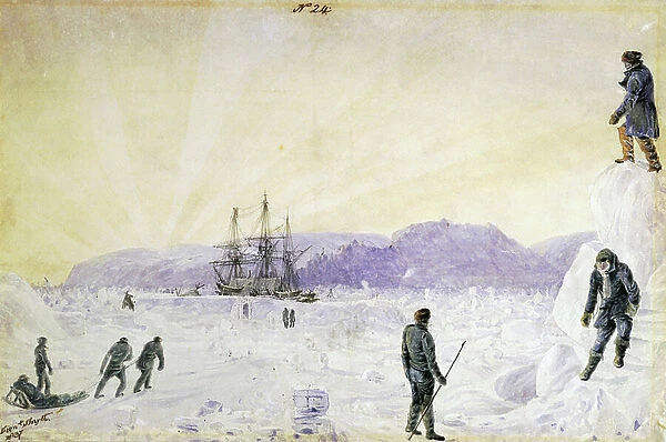 HMS Terror caught in the ice near Southampton Island, Nunavut, Canada Watercolor by William Smyth, January 1837 National Maritime Museum, Greenwich, London