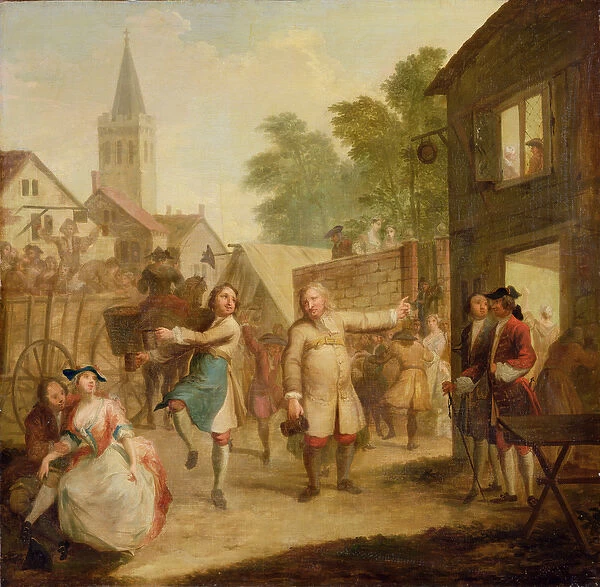 Hob Continues Dancing in Spite of his Father, c. 1726 (oil on canvas)
