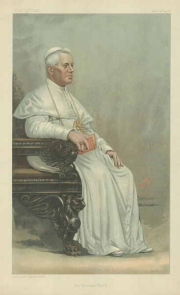 His Holiness Pius X (colour litho)