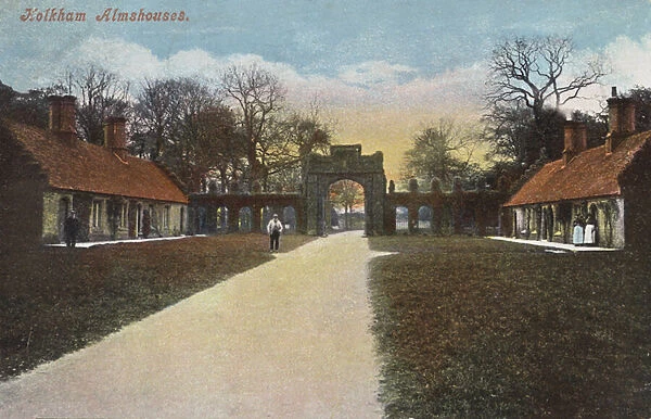Holkham almshouses, Norfolk (colour photo)
