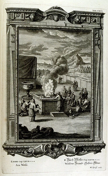 Holy altar, from Physique sacree, ou Histoire-naturelle de la Bible, 1732-1737, by Johann Jakob Scheuchzer (1672-1733), a Swiss scholar born at Zurich