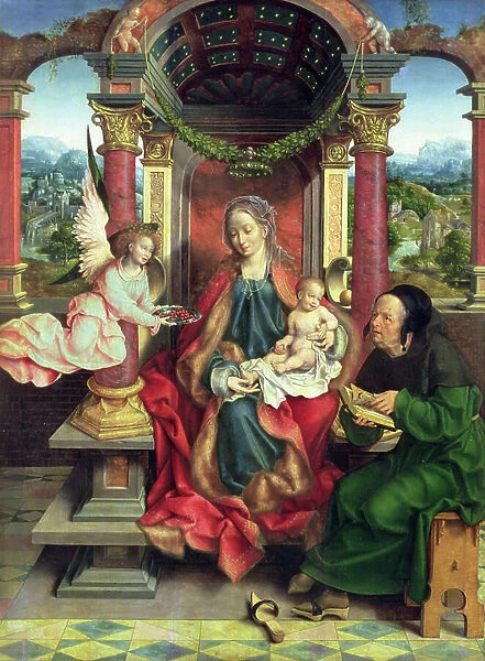 The Holy Family, centre panel of a triptych, c. 1530 (panel)