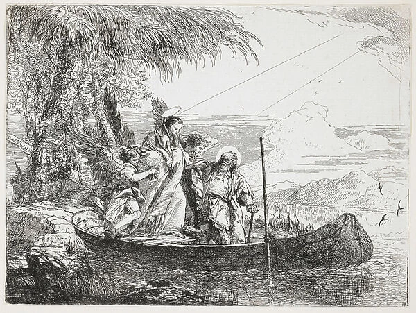 The Holy Family Entering the Boat from The Flight into Egypt, 1750-1753