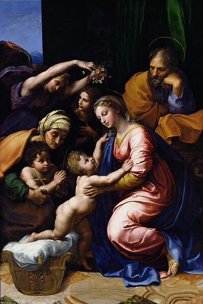 Holy Family (known as the Grande Famille of Francois I), 1518 (oil on canvas)