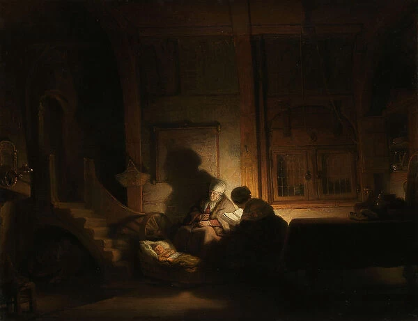 The Holy Family at Night, c. 1642-48 (oil on panel)